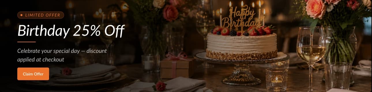 Birthday 25% Off